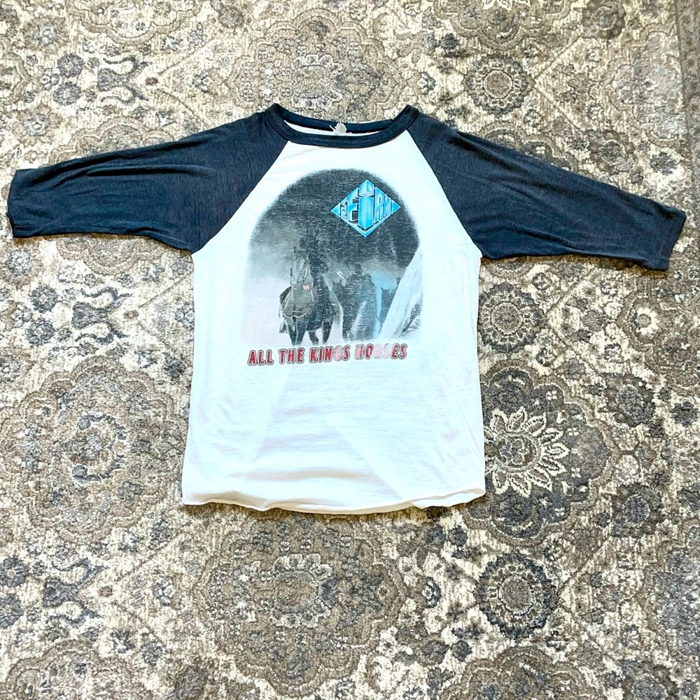 VTG 1985 The Firm Jimmy Page Zeppelin All the Kings Horses Band Tour TShirt L